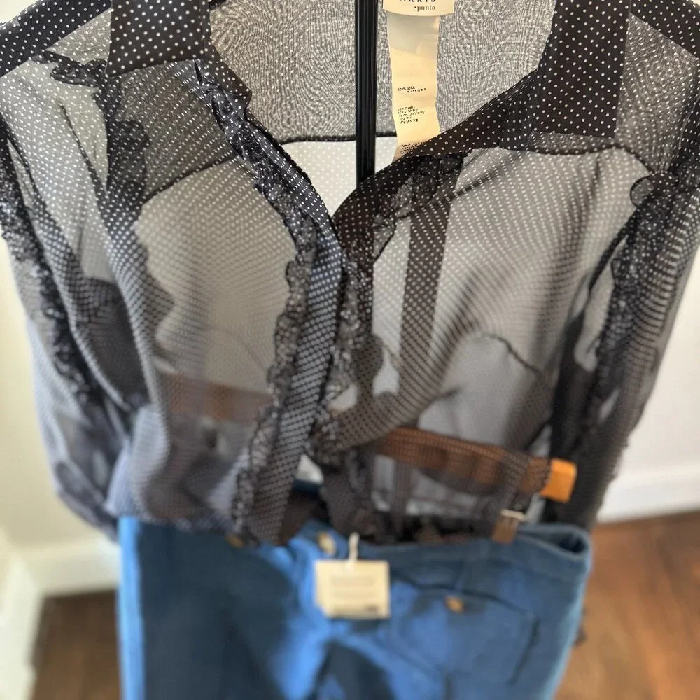 Emilio Mid-Rise Cropped Trousers - Denim Blue - US Size 10 - NWT - Picture 4 of 5